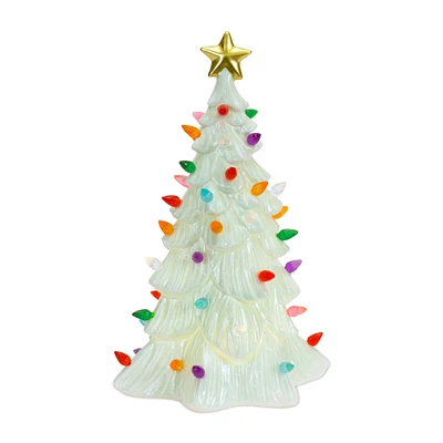 12.5" White Christmas Tree Decoration with Lights