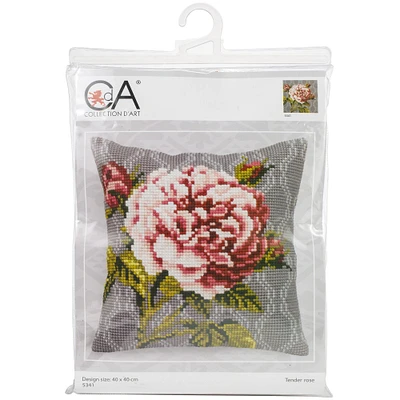 RTO Collection D'Art Tender Rose I Stamped Needlepoint Cushion
