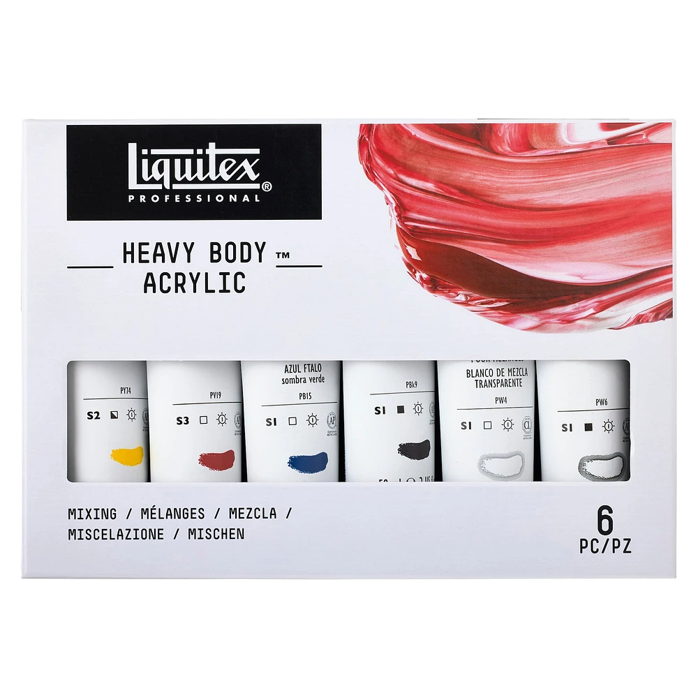 6 Packs: 6 ct. (36 total) Liquitex® Heavy Body Acrylic™ Primary Colors Paint Set