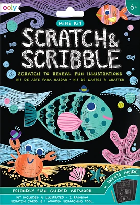 OOLY Mini Scratch & Scribble Friendly Fish Art Kit