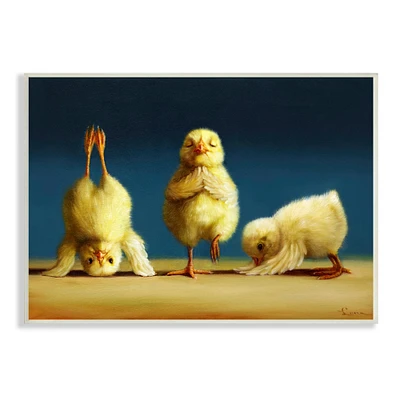 Stupell Industries Yoga Chicks Funny Stretching Poses Farm Animal Painting Wall Plaque