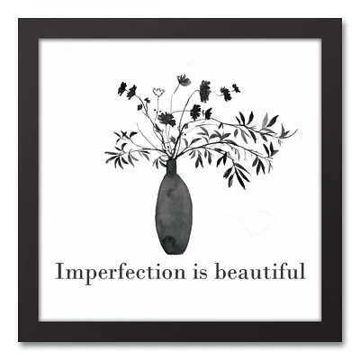 Imperfection is Beautiful 12" x 12" Black Framed Canvas