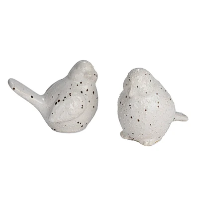 Hello Honey® White Speckled Stoneware Bird Décor Accent Set