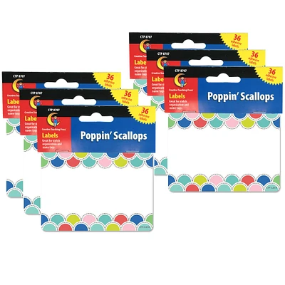 Creative Teaching Press® Poppin' Scallops Name Tag Labels, 6 Packs of 36