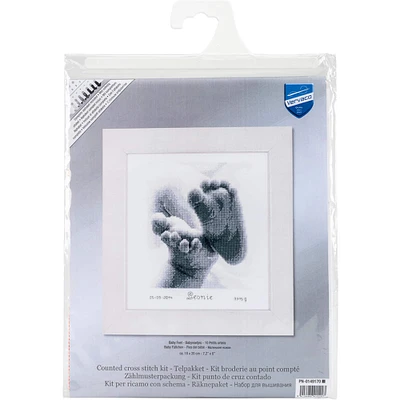 Vervaco Baby Feet Birth Record Counted Cross Stitch Kit