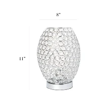 Elegant Designs Crystal & Chrome Decorative Table Lamp