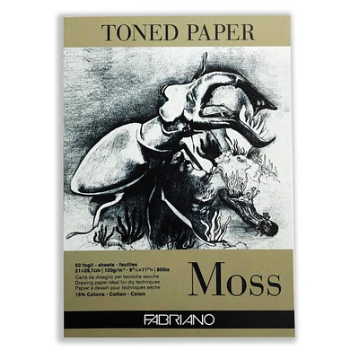 Fabriano® Moss Toned Paper Pad, 8.25" x 11.75" 