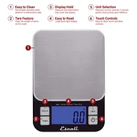 Escali Black & Silver Nutro Digital Food Scale