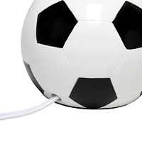 Simple Designs™ 11.5" Soccer Ball Base Table Lamp with White Shade Black Trim