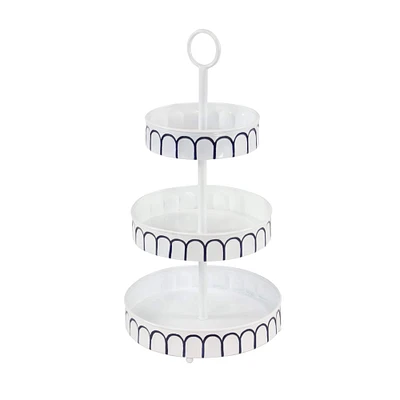 White Iron Farmhouse 3 Tier Tray Cupcake Stand