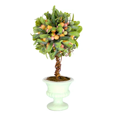 6 Pack: 14'' Multicolor Mini Spring Mistletoe Tree with Berries in Potted Pulp