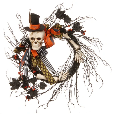 24" Halloween Skeleton Wreath