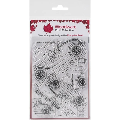 Woodware Blueprint Background Clear Stamp