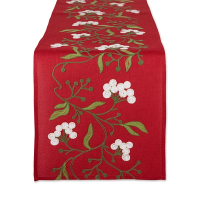 DII® 108" Mistletoe Embroidered Table Runner