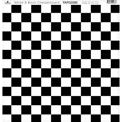 Paper Café White & Black Checkerboard 12" x 12" Cardstock, 15 Sheets