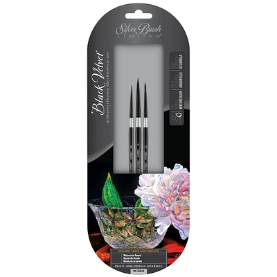 6 Pack: Silver Brush Limited® Black Velvet® Round Watercolor Brush Set