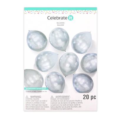 12 Packs: 20 ct. (240 total) 12" Silver Balloons by Celebrate It™