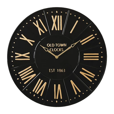 Glitzhome® 31" Oversized Farmhouse Metal Enamel Wall Clock