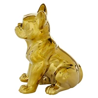 CosmoLiving by Cosmopolitan Gold Ceramic Glam Sculpture, Dog 12" x 6" x 10"