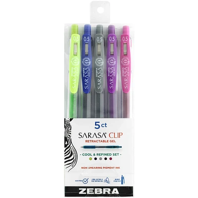 Zebra Sarasa® Clip Cool & Refined 0.5mm Retractable Gel Ink Pen Set