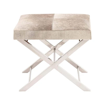 20" Gray Stainless Steel Contemporary Stool