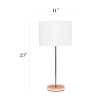 Simple Designs 23" White Fabric Shade Lamp