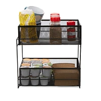 Mind Reader 2-Tier Metal Mesh Organizer Slide Out Basket Drawer