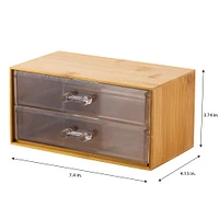 Simplify Bamboo 2-Tier Cosmetic & Jewelry Chest