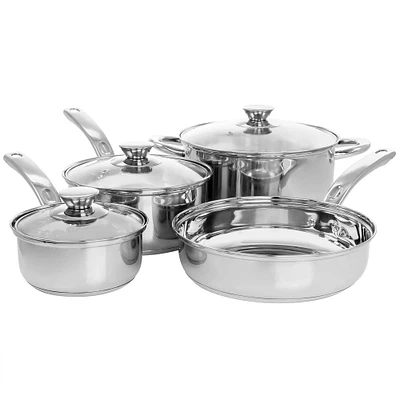 Gibson Home® Anston 7-Piece Silver Stainless Steel Cookware Set