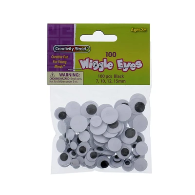 Creativity Street® Assorted Black Glue-On Wiggle Eyes, 100ct. 