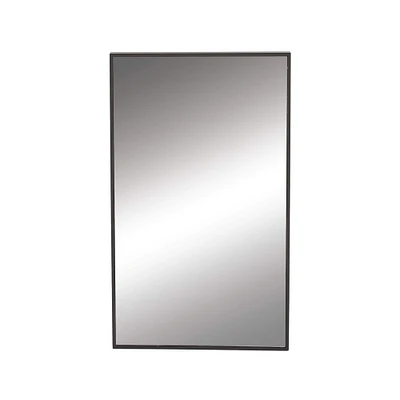 32" Black Contemporary Wood Wall Mirror