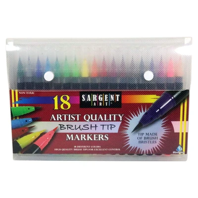 12 Packs: 18 ct. (216 total) Sargent Art® Artist Quality Brush Tip Marker Set