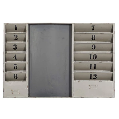 36" Gray Metal Industrial Memo Board Metal Wall Decor