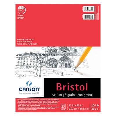 Canson® Foundation Series Bristol Smooth Pad, 11" x 14" 