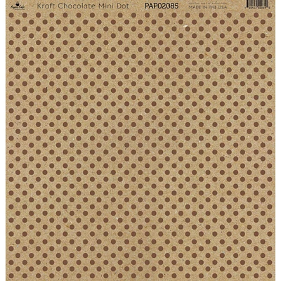 Paper Café Kraft & Chocolate Mini Dot 12" x 12" Cardstock, 15 Sheets