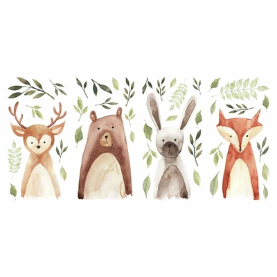 RoomMates Watercolor Woodland Critters Peel & Stick Decals