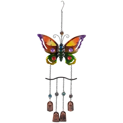 24" Purple & Bronze Butterfly Outdoor Garden Windchime