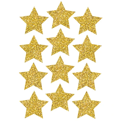 Ashley Productions 3" Gold Sparkle Stars Die-Cut Magnets, 12 Pieces Per Pack, 6 Packs