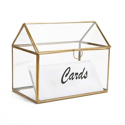 Mind Reader Clear Glass Card Box