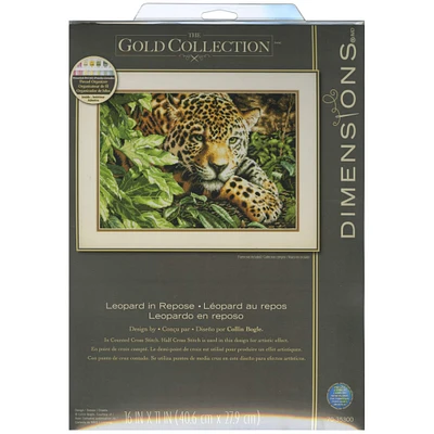 Dimensions® Gold Collection Leopard in Repose Counted Cross Stitch Kit