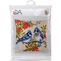 RTO Collection D'Art® Blue Jays Stamped Needlepoint Cushion Kit