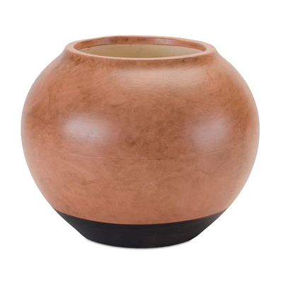 8.75" Brown Two-Tone Ceramic Vase