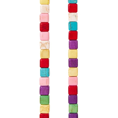 Multicolor Howlite Cube Beads by Bead Landing™, 5mm 