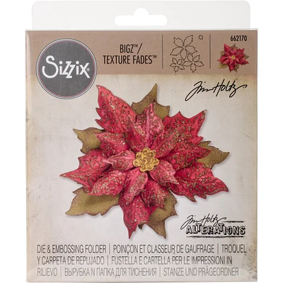 Sizzix® Bigz™ Texture Fades™ Poinsettia Die & Embossing Folder by Tim Holtz®