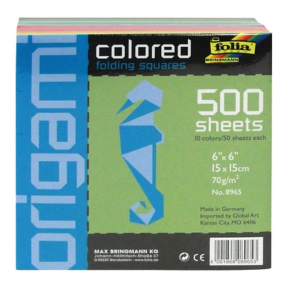 Global Art 6" Origami Colored Folding Squares, 500ct.