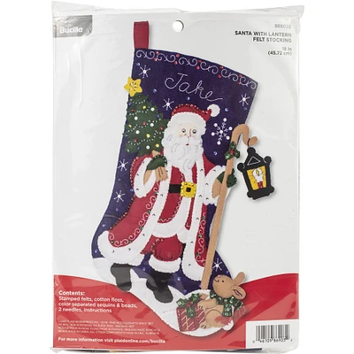 Bucilla® Santa with Lantern 18" Felt Stocking Applique Kit