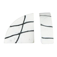 Bloomingville 6" White & Black Marble Bookends Set
