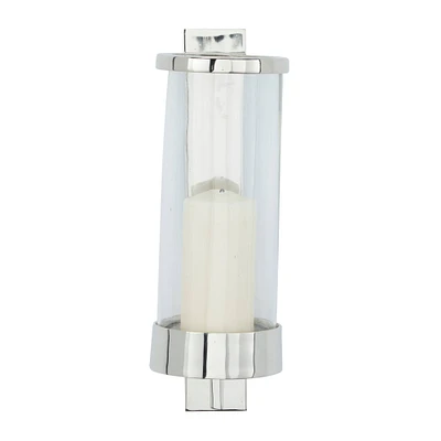 Silver Aluminum Contemporary Wall Sconce, 16" x 5" x 7"