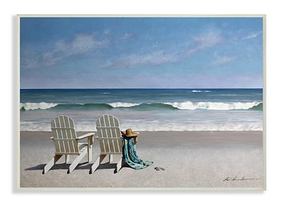 Stupell Industries Adirondack Chairs on the Beach Wooden Wall Plaque