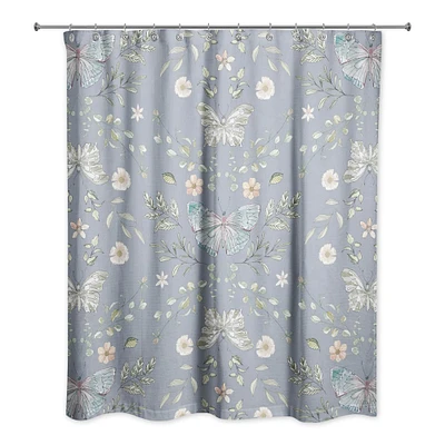 Butterfly Pattern Shower Curtain